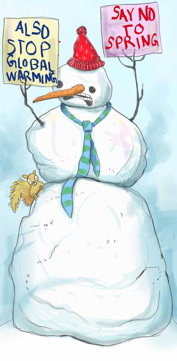 Snowman protest 