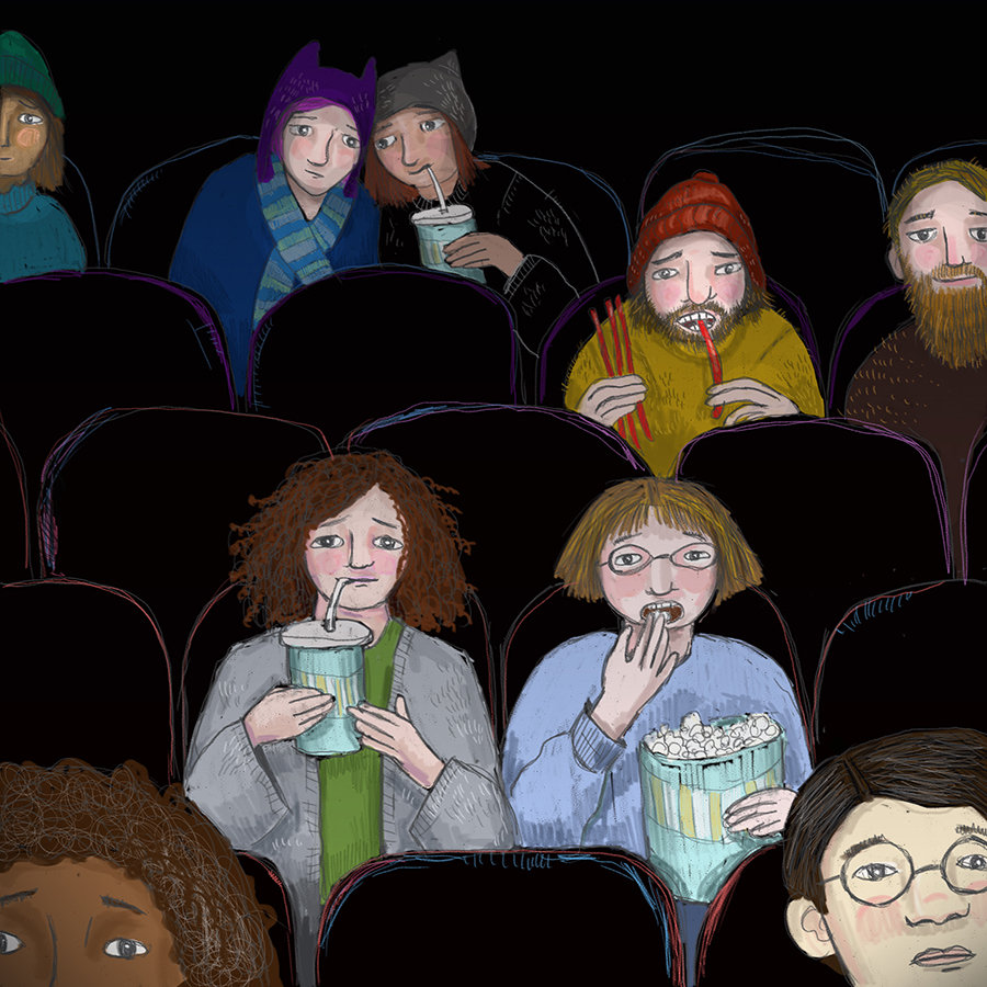 The artist at the movies (animated)